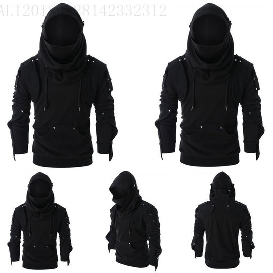 Herren stylischer Hoodie mit innovativem Kragen und praktischen Taschen R&B
