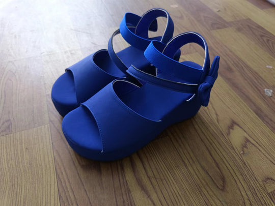 Damen Wedge-Sandalen mit dekorativem Schleifen-Detail und elastischem Riemen R&B
