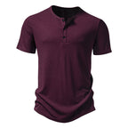 Herren Kurzarm-Henley-Shirt mit strukturiertem Design