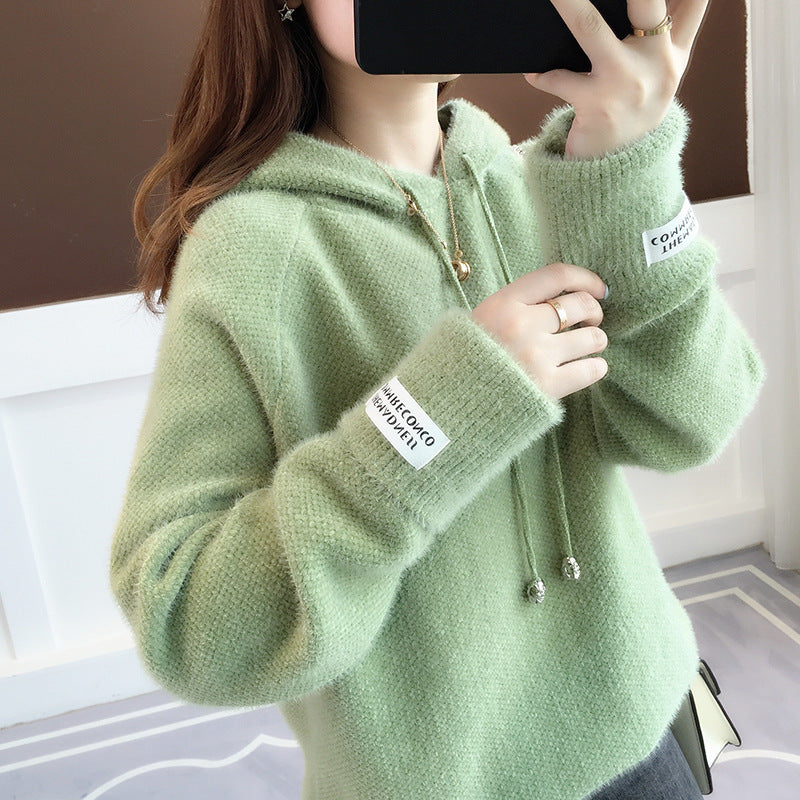 Damen Kuscheliger Hoodie mit Kordelzug und hohem Kragen R&B