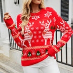 Damen Weihnachtspullover mit festlichem Rentierdesign und kuscheligem Material R&B