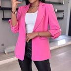 Damen Eleganter und moderner Blazer mit aufrollbaren Ärmeln