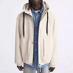 Herren moderne wasserabweisende Jacke mit Kapuze und praktischen Taschen Hedi-Mode