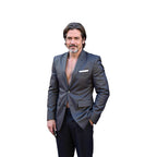 Herren nan taillierter Business-Blazer aus StretchgewR&Be mit Brusttasche und schlanker Silhouette R&B