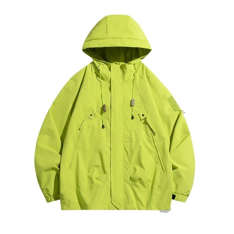 Damen lässige Outdoor-Jacke mit verstellbarem Kapuzensystem und funktionalen Taschen