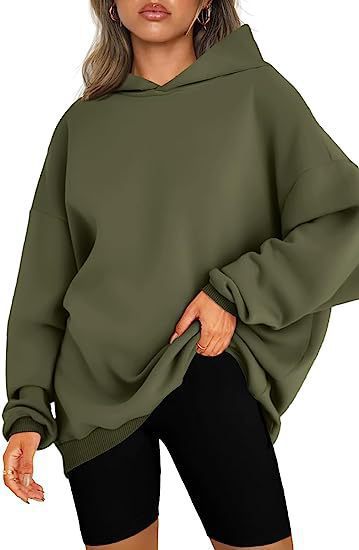 Damen Oversized Kapuzenpullover aus kuscheligem Sweatstoff mit tiefen Schultern R&B
