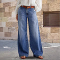 Damen Weite Jeans mit hohem Bund und klassischem Design R&B