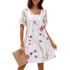 Damen Blumenmuster Shift Kleid R&B
