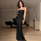 Damen Maxi-Kleid mit schmalem Trägerdesign und fließendem Schnitt R&B