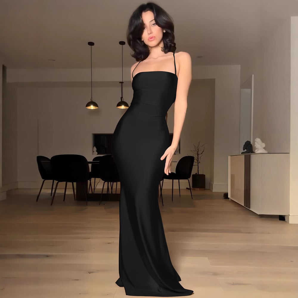 Damen Maxi-Kleid mit schmalem Trägerdesign und fließendem Schnitt R&B
