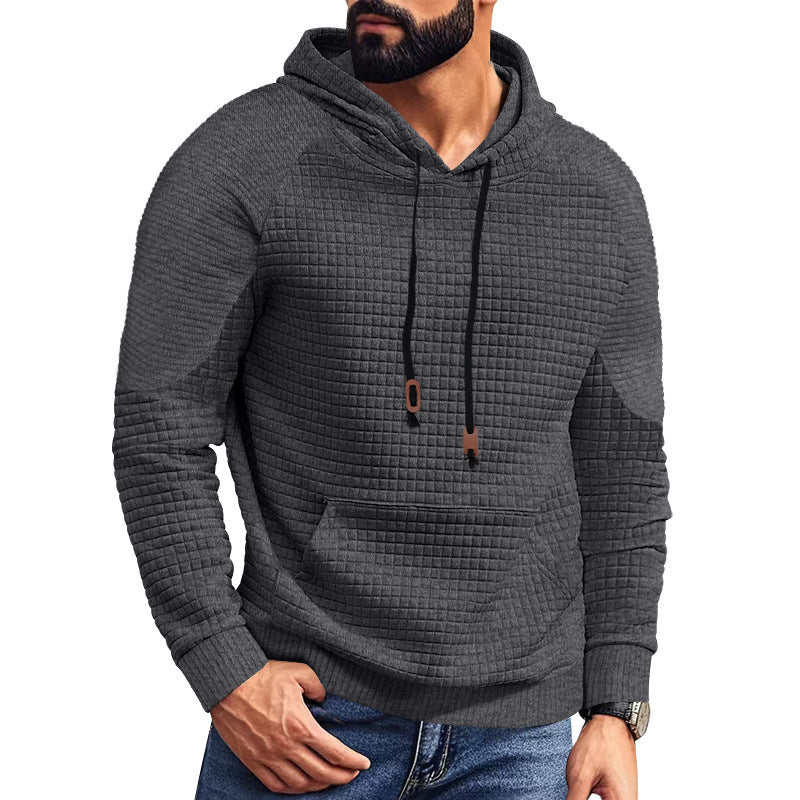 Herren Kapuzenpullover mit strukturierter Oberfläche und praktischen Taschen R&B