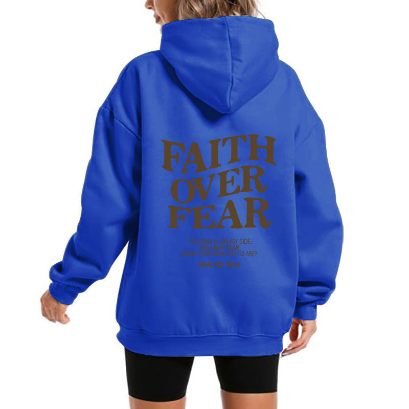 Damen Kapuzensweater mit motivierendem Schriftzug und bequemem Schnitt R&B