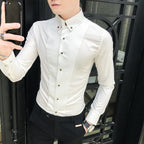 Herren Elegantes Langarmhemd mit feinen Knopfdetails R&B