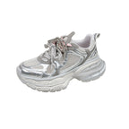 Damen sportliche Sneakers mit modischem Perlen-Schnürsystem R&B
