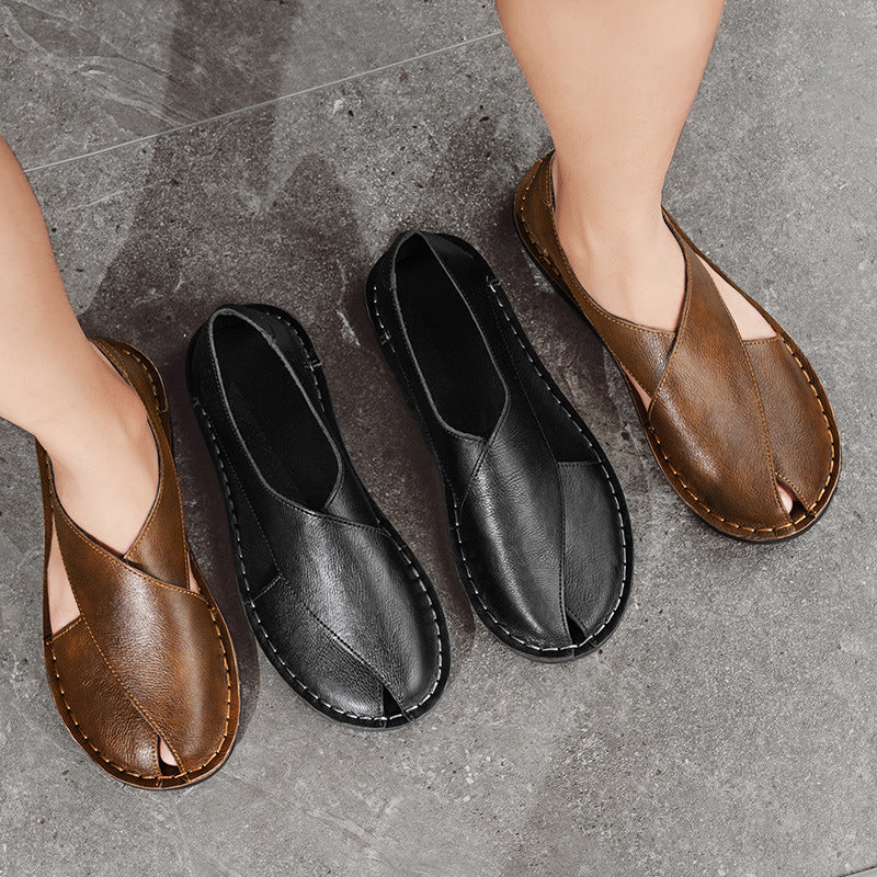 Damen Bequeme Leder-Slipper mit flexiblem Design R&B