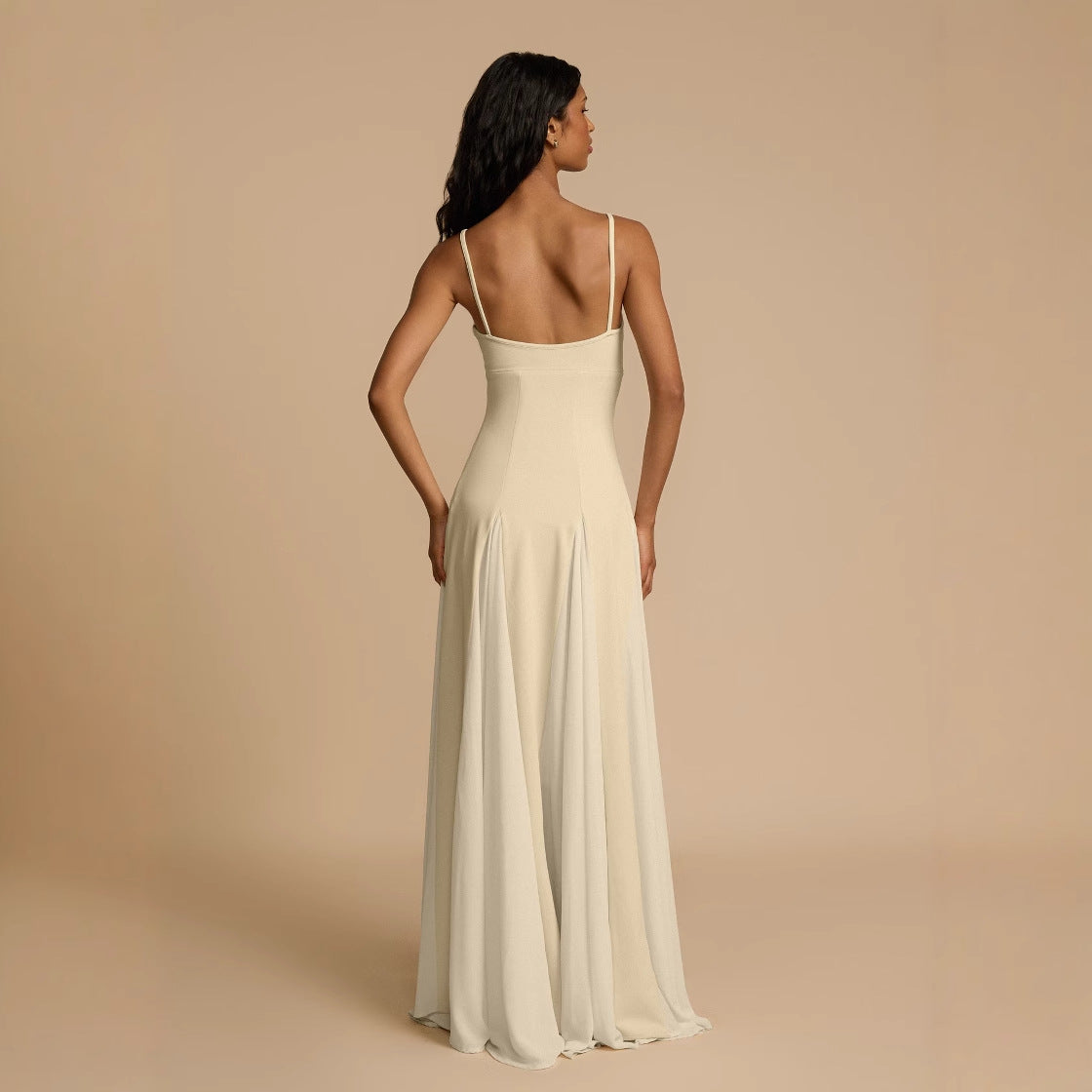 Damen Elegantes Abendkleid mit asymmetrischem Saum und feinen Rüschen R&B