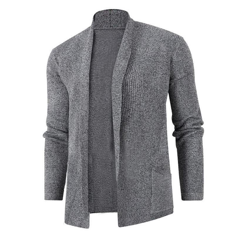 Damen Strickjacke mit modernem Schalkragen und seitlichen Taschen R&B