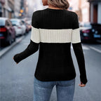 Damen Strickoberteil mit modischem Blockdesign und komfortablem Schnitt R&B