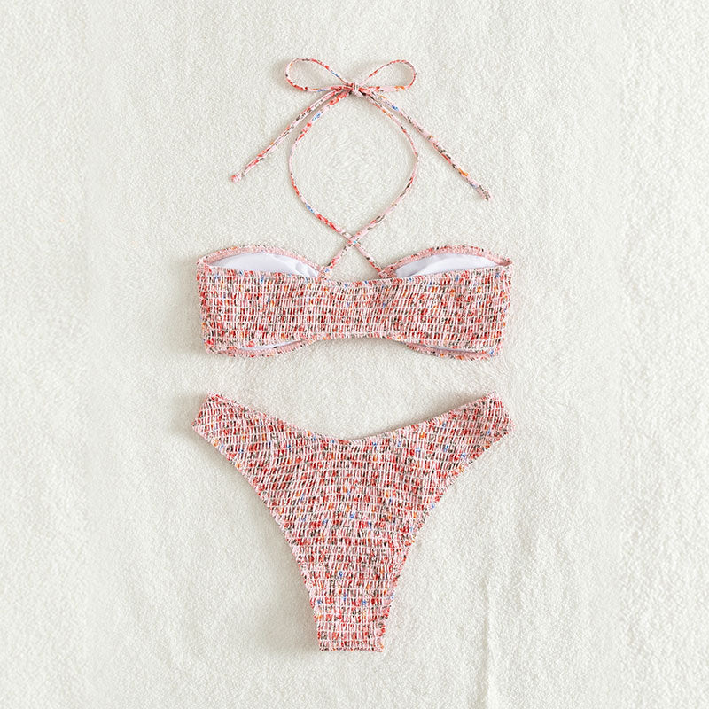 Damen Bandeau-Bikini mit geflochtenem Design und verstellbaren Trägern R&B