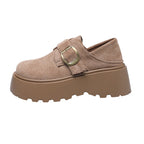 Damen Modische Mokassins mit robustem Plateau und verstellbarem Riemen R&B
