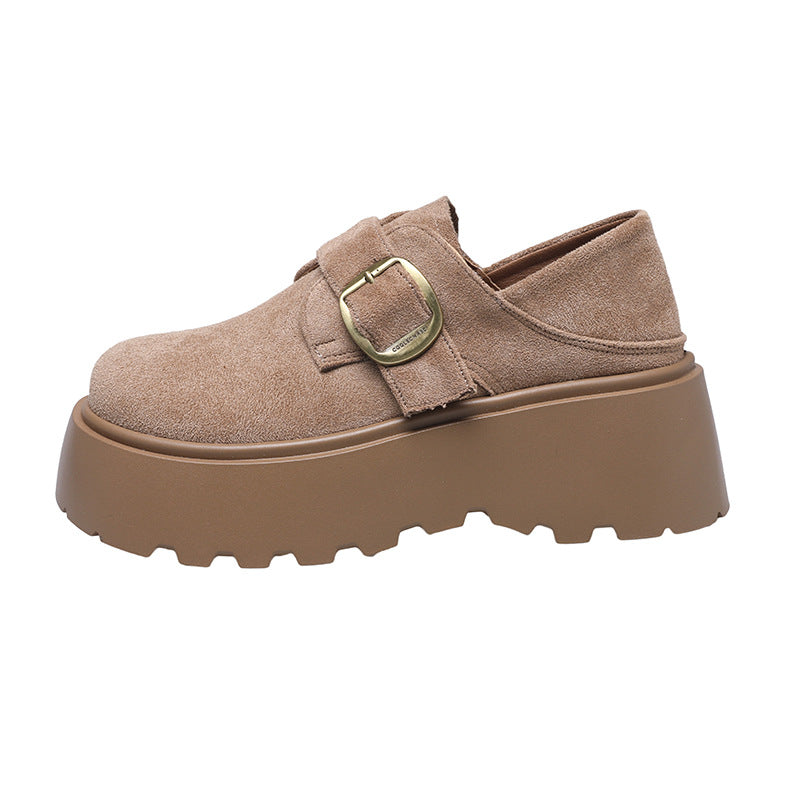 Damen Modische Mokassins mit robustem Plateau und verstellbarem Riemen R&B