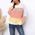 R&B | Pullover - Damen Frühling Farbstreifen Strickpullover
