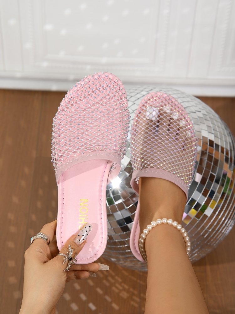Damen Glamouröse Mode-Sandalen mit funkelnden Strassapplikationen R&B