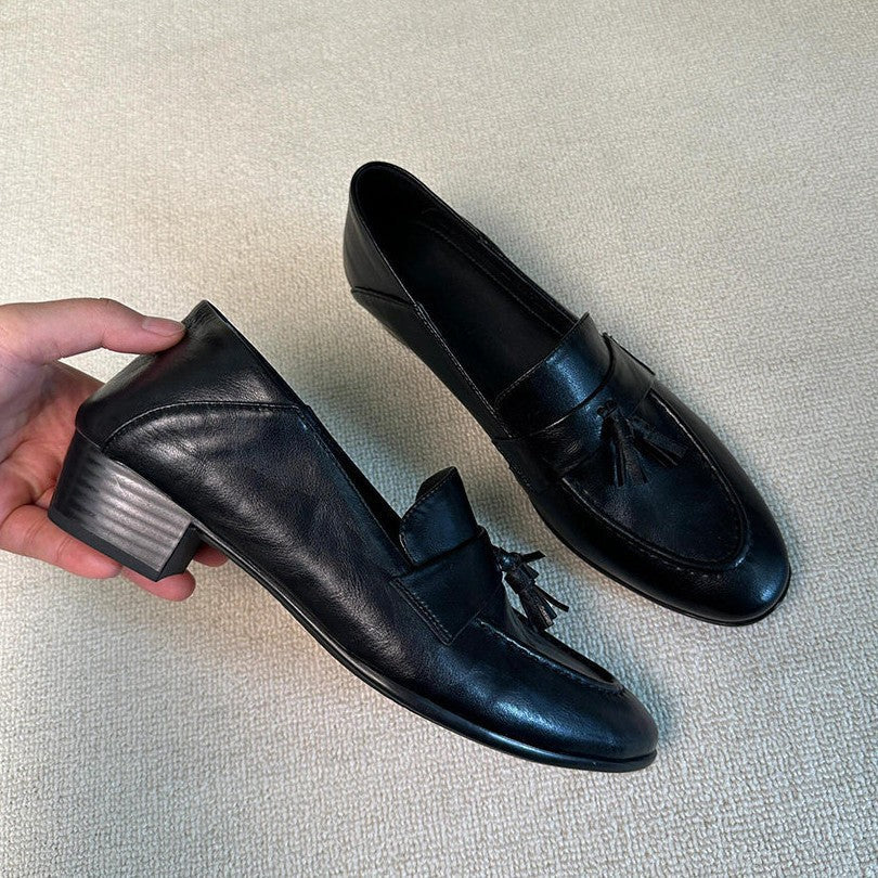 Damen Elegante Mokassins aus hochwertigem Leder mit Quastenakzent