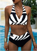 Damen Hochgeschnittener Bikini mit modischem Wickeldesign R&B