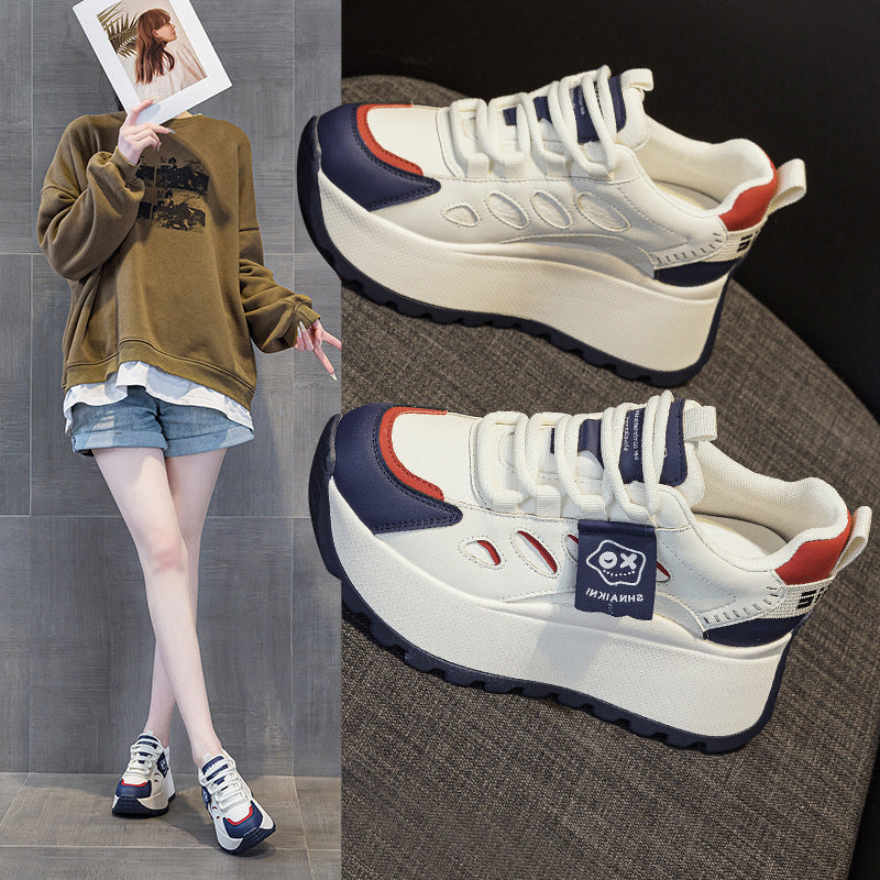 Damen Sportliche Plateausneakers mit modernem Design und flexibler Sohle