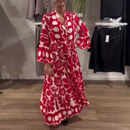 Damen Maxikleid mit floralem Muster und weitem Schnitt R&B
