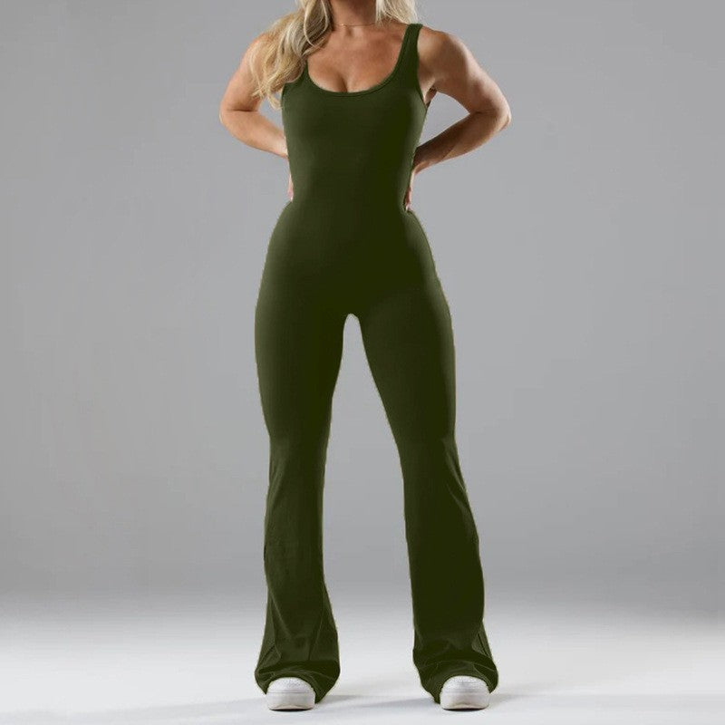 Damen Fitness-Jumpsuit mit weitem Bein und elegantem Schnitt R&B