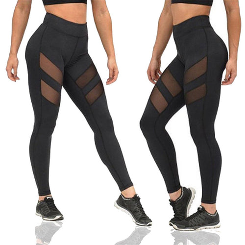 Damen Sport-Leggings mit atmungsaktiven Mesh-Einsätzen R&B