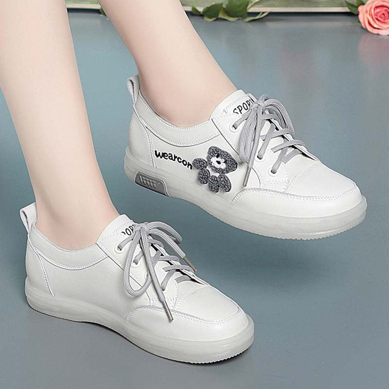 Damen Sportliche Sneaker aus hochwertigem Leder mit verspieltem Motiv und komfortabler Dämpfung R&B