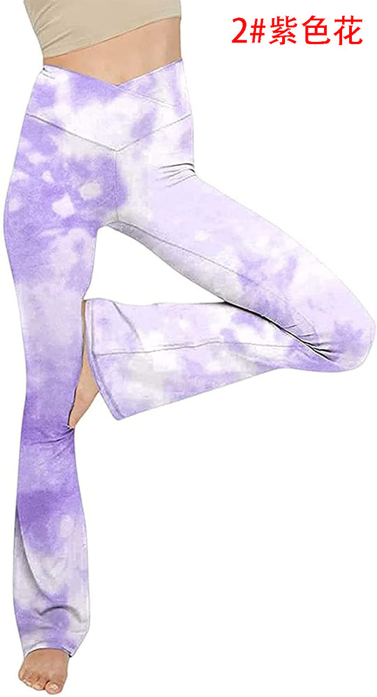 Damen Bootcut Yoga-Hose aus elastischem Material mit hohem Bund R&B