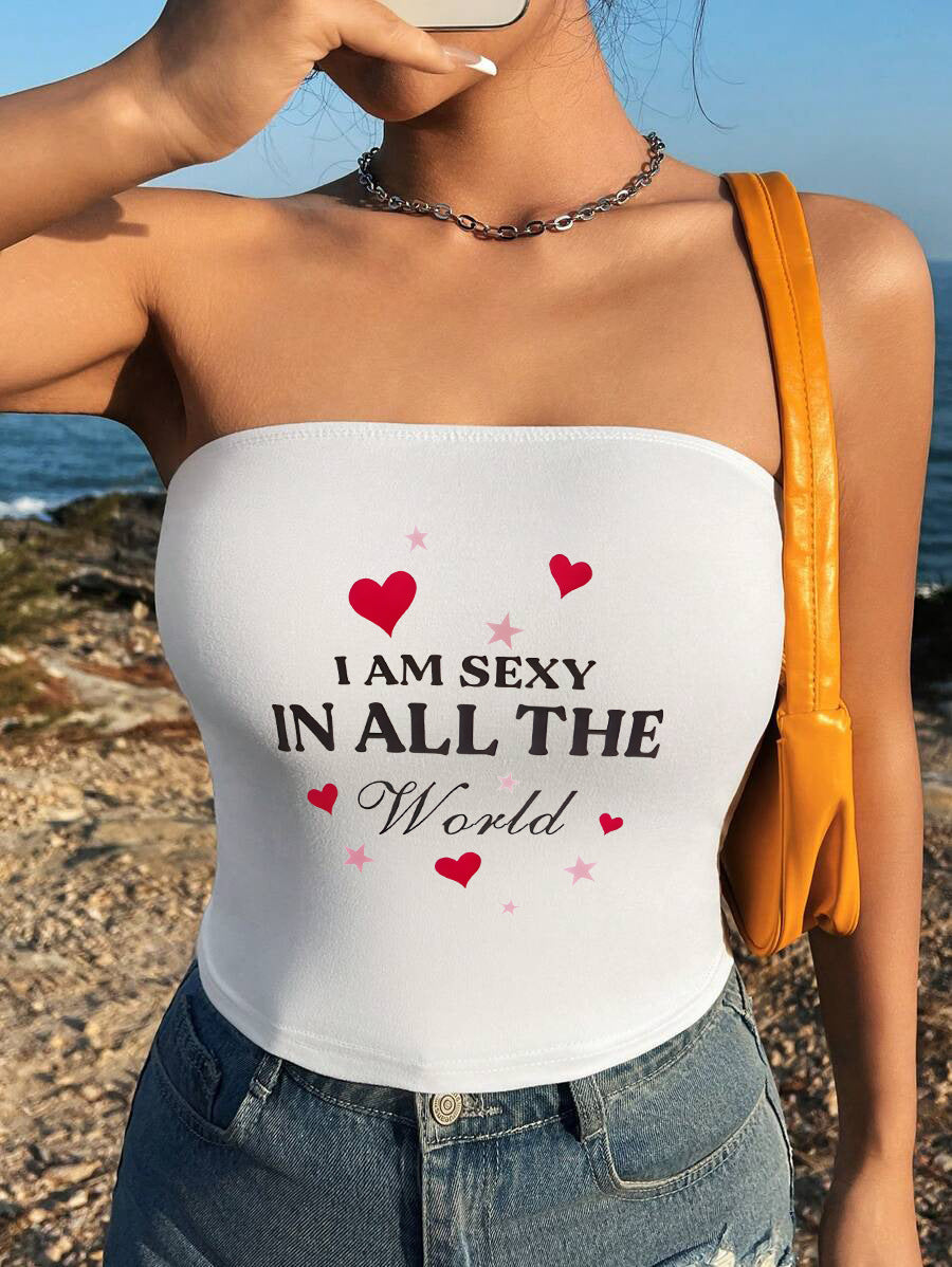 Damen Bandeau-Top mit maritimen Motiv und elastischem Material R&B