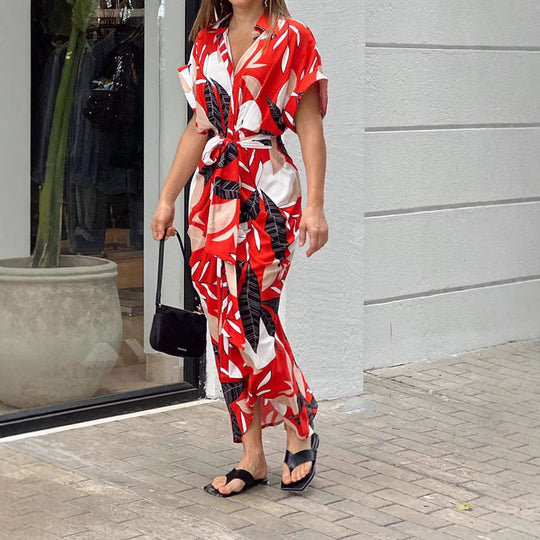 Damen Midikleid mit modernem Schnitt und schickem Taillengürtel R&B