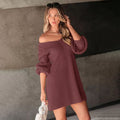 Damen Off-Shoulder Strickkleid R&B