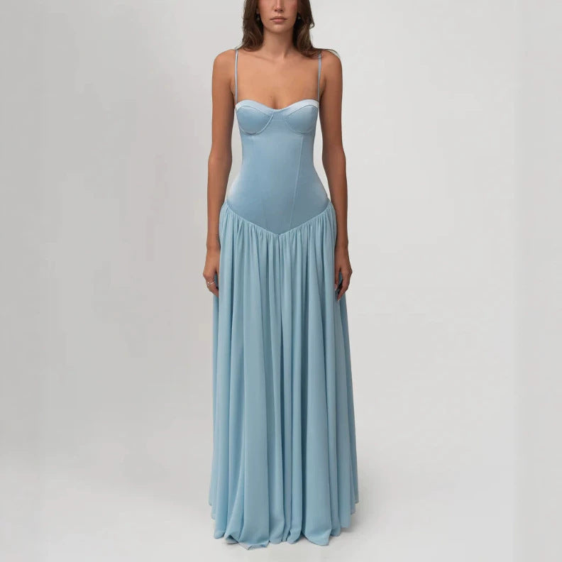 Damen nan modellierendes Bustier-Abendkleid mit vorgeformter Miederkonstruktion und weitfallendem Chiffon-Tellerrock R&B