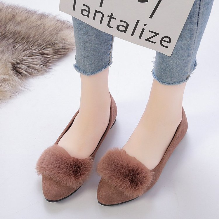 Damen Ballerinas mit dekorativem Pelzdetail R&B
