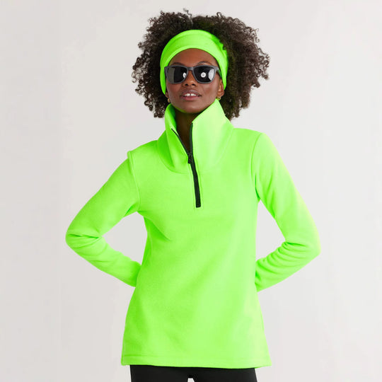 Damen Fleece-Pullover mit Stehkragen und sportlichem Reißverschluss R&B