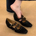 Damen elegante Riemchenpumps mit modischen Schnallen R&B