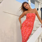 Damen Maxikleid mit raffiniertem Floral-Design und schmalem Schnitt R&B