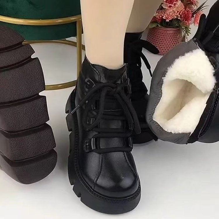 Damen Modische Winterstiefel mit flauschigem Innenfutter und rutschfester Sohle R&B