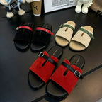 Damen modische Clogs mit modischen Riemchen und komfortablem Fußbett R&B