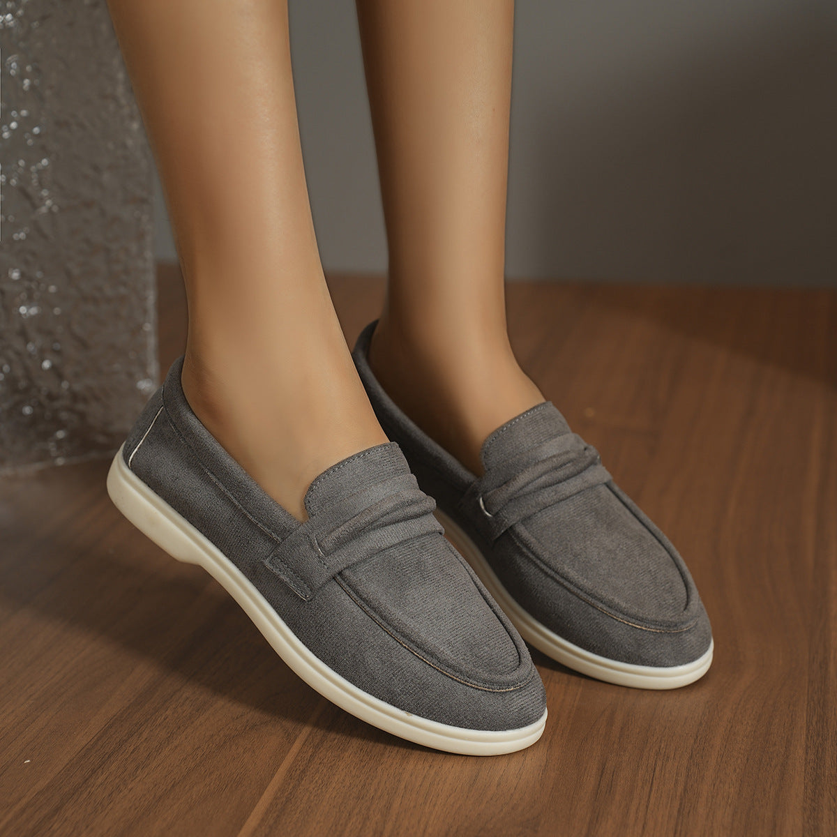 Damen Mokassins mit weichem Kunstleder und elastischem Riemendesign R&B