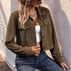 Damen Kurzjacke mit strukturiertem Korddesign R&B