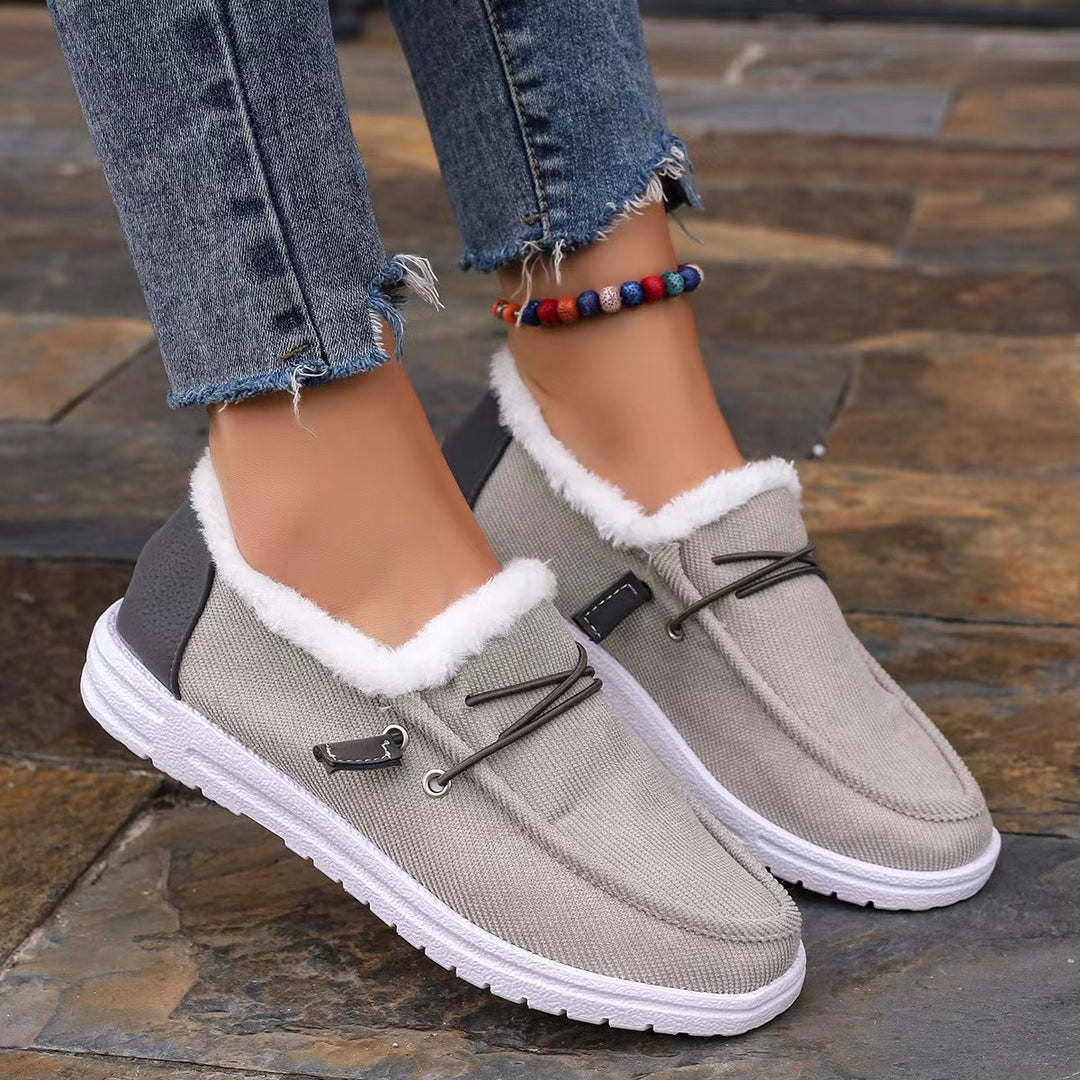 Damen warme und bequeme Slipper mit Futter und rutschfester Sohle R&B