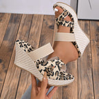 Damen Elegante Keil-Sandalen mit breiten Riemen