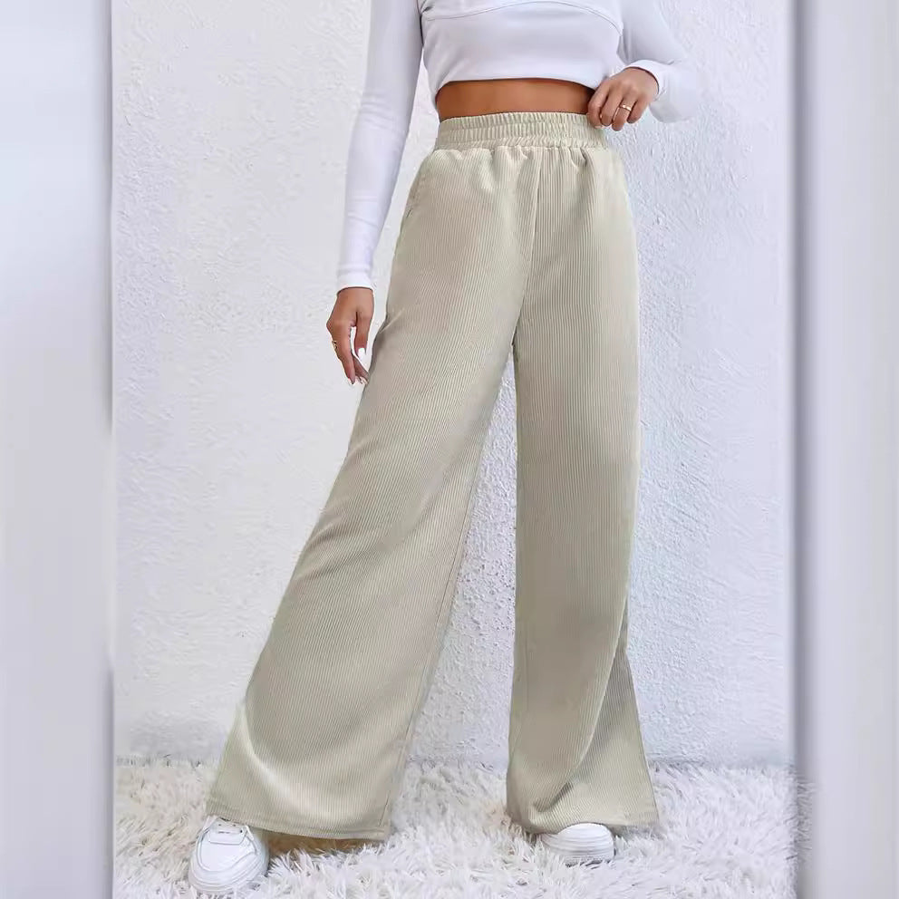 Damen Palazzo-Hose aus feinem Cordstoff mit seitlichen Schlitzen R&B